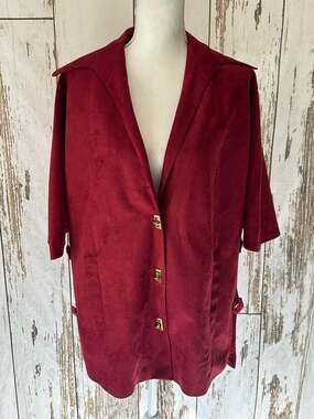 MJ Seattle 80's Deep Red Bat Wing Jacket Vintage Suede Feel